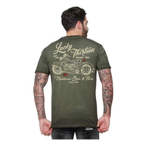 Lucky 13 Vintage Iron t-shirt retro green LUCKY 13 MOTOVEIKALS 21