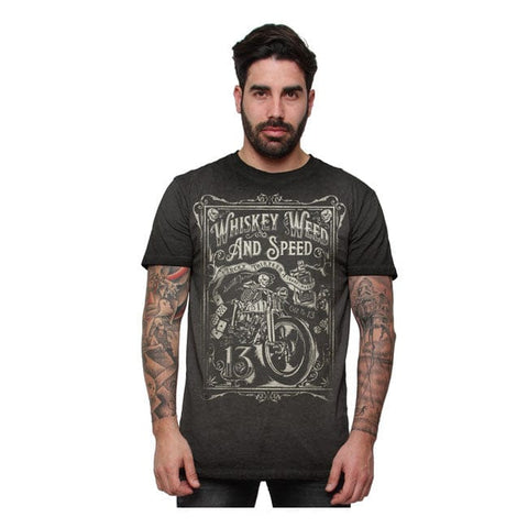 Lucky 13 Whiskey Weed and Speed t-shirt vintage black LUCKY 13 MOTOVEIKALS 21