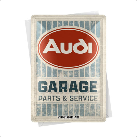 Metāla pastkarte AUDI GARAGE 14x10cm NOSTALGIC ART MOTOVEIKALS 21
