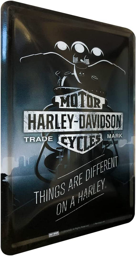 Metāla pastkarte HARLEY DAVIDSON 14x10cm NOSTALGIC ART MOTOVEIKALS 21