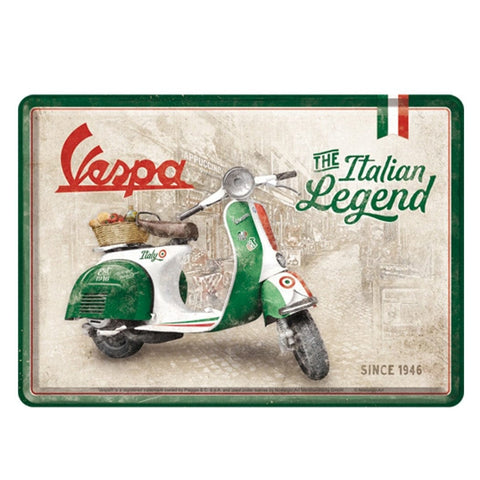 Metāla pastkarte VESPA ITALIAN 14x10cm NOSTALGIC ART MOTOVEIKALS 21