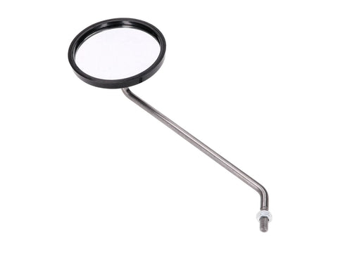 mirror left retro-style round shape 90mm, M8 thread for Simson S50, S51, S70, SR50, SR80, KR51/2 KR50 Schwalbe OEM STANDARD MOTOVEIKALS 21