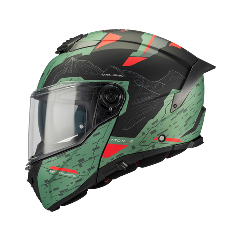 Modulārā ķivere MT ATOM 2 SV HIGHLANDS C6 black / green MT HELMETS MOTOVEIKALS 21