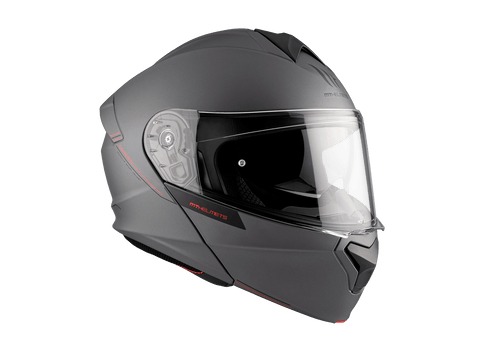 Modulārā ķivere MT Helmets GENESIS A12 gloss grey L MT HELMETS MOTOVEIKALS 21