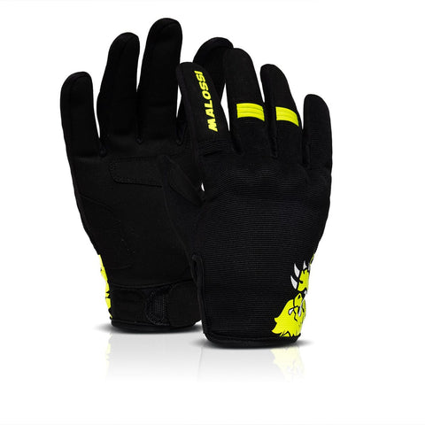 Moto cimdi MALOSSI M-GLOVES black / fluor yellow MALOSSI MOTOVEIKALS 21