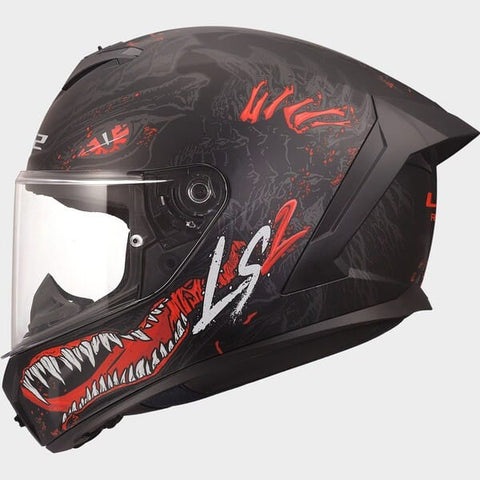 Moto ķivere LS2 Rapid III FF820 KAJU II matt black red white (grafika spīd tumsā) LS2 MOTOVEIKALS 21