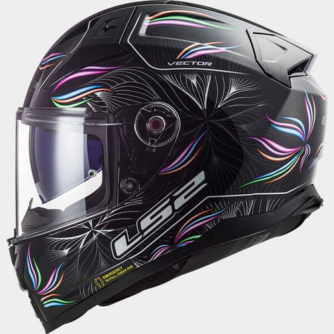 Moto ķivere LS2 Vector II FF811 TROPICAL gloss black white LS2 MOTOVEIKALS 21
