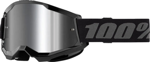 Motokrosa brilles 100% Strata 2 Black / Silver Mirro Lens 100% MOTOVEIKALS 21