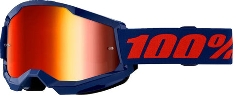 Motokrosa brilles 100% Strata 2 Dark Blue Red / Red Mirror Lens 100% MOTOVEIKALS 21