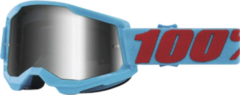 Motokrosa brilles 100% Strata 2 Summit Mirror Silver Lens 100% MOTOVEIKALS 21