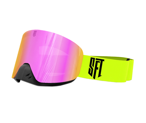 Motokrosa briļļu komplekts SFT Fast Neon Yellow Magic STUNT FREAKS TEAM MOTOVEIKALS 21