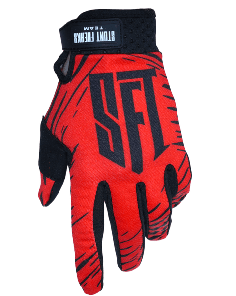 Motokrosa cimdi SFT Touch Red sarkani STUNT FREAKS TEAM MOTOVEIKALS 21