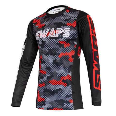 Motokrosa krekls SWAPS - maillot Cross CAMO sarkans S SWAPS MOTOVEIKALS 21