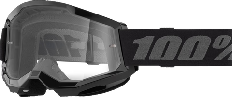 Motokrosa (MX) brilles 100% Strata 2 Black Clear 100% MOTOVEIKALS 21
