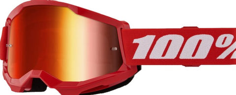 Motokrosa (MX) brilles 100% Strata 2 Red - Mirror Red Lens 100% MOTOVEIKALS 21