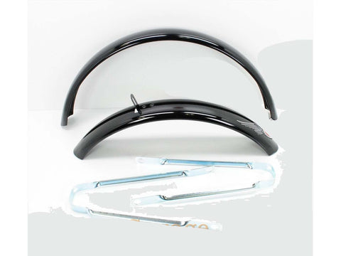 Mudguard metal 1 set diameter 440mm wide 55mm length bracket 225mm rear 650mm front 460mm color black for moped mokick DIVERSE / IMPORT MOTOVEIKALS 21