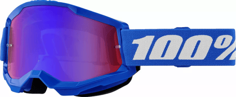 MX aizsargbrilles 100% STRATA 2 blue / blue - red mirror 100% MOTOVEIKALS 21