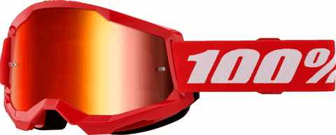 MX aizsargbrilles 100% STRATA 2 red / mirror 100% MOTOVEIKALS 21
