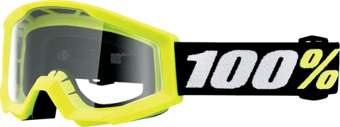 MX aizsargbrilles 100% The STRATA MINI fluo yellow / clear lens 100% MOTOVEIKALS 21