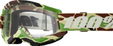 MX brilles 100% Strata 2 War Camo Clear Lens 100% MOTOVEIKALS 21