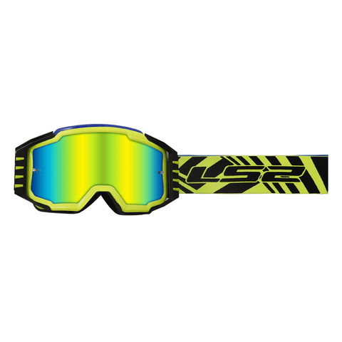 MX brilles CHARGER PRO H-V Yellow iridium lēca LS2 MOTOVEIKALS 21