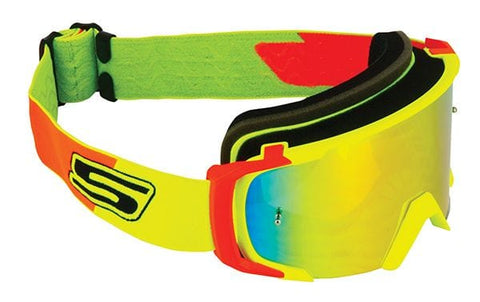 MX brilles S-Line SCRUB yellow fluo red / iridium stikliņš S-LINE MOTOVEIKALS 21