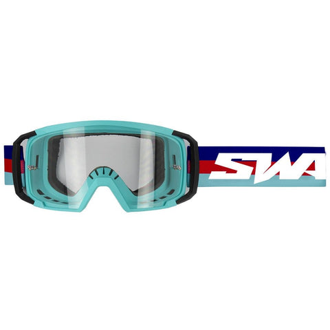 MX brilles SWAPS SCRUB V2 blue/ rouge turquoise transparent lēca SWAPS MOTOVEIKALS 21