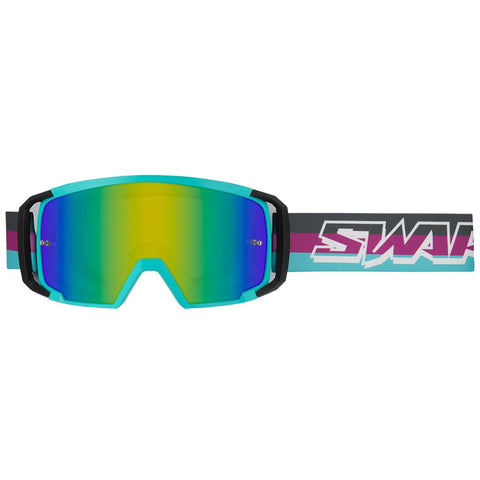 MX brilles SWAPS SCRUB V2 gold blue iridium lēca SWAPS MOTOVEIKALS 21