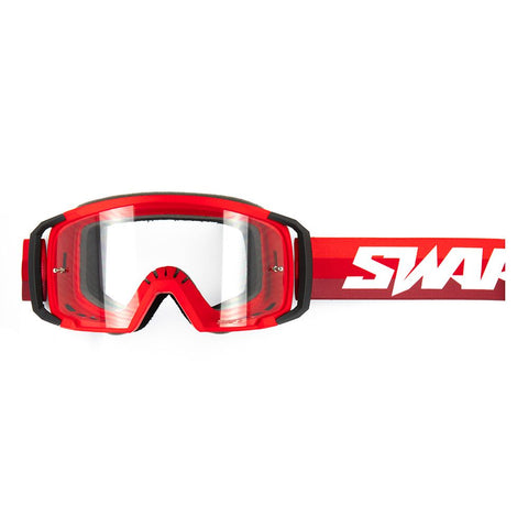 MX brilles SWAPS SCRUB V2 red transparent lēca SWAPS MOTOVEIKALS 21