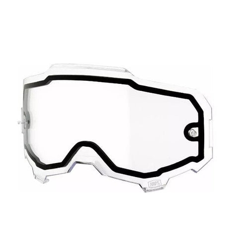 MX briļļu stikls 100% ARMEGA dual clear 100% MOTOVEIKALS 21