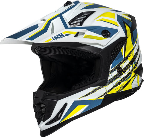 MX ķivere iXS363 2.0 White Matt Blue yellow fluo IXS MOTOVEIKALS 21