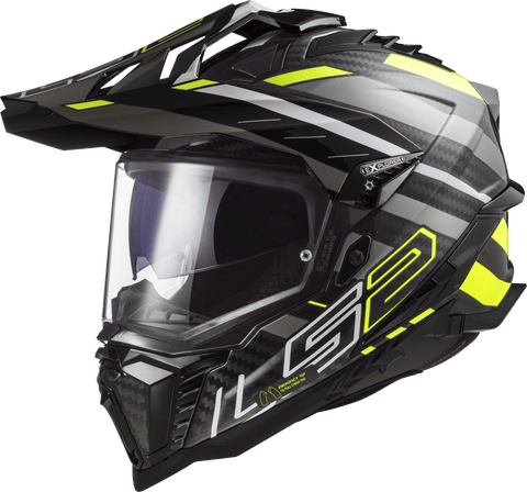 MX ķivere LS2 EXPLORER EDGE CARBON MX701 gloss black H-V yellow titanium LS2 MOTOVEIKALS 21