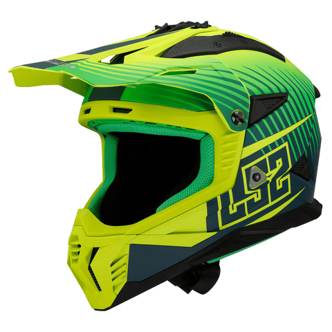 MX ķivere LS2 FAST II DUCK MX708 matt H-V green H-V yellow LS2 MOTOVEIKALS 21
