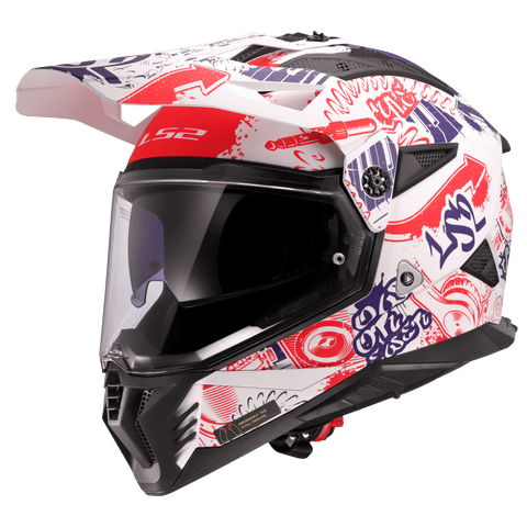 MX ķivere LS2 MX702 PIONEER II FANTASY matte red blue LS2 MOTOVEIKALS 21
