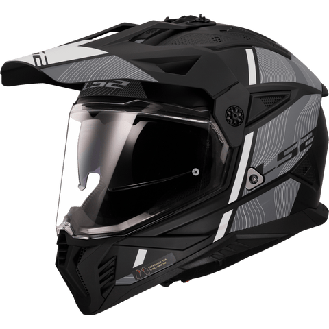 MX ķivere LS2 MX702 PIONEER II HILL matt black white L LS2 MOTOVEIKALS 21