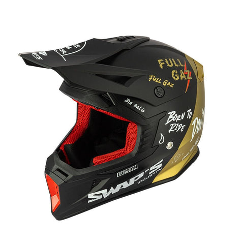 MX ķivere Swaps BLUR S818 black / gold L SWAPS MOTOVEIKALS 21