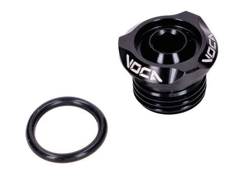 Oil filler plug VOCA V2 CNC black for Derbi EBE, EBS, D50B VOCA RACING MOTOVEIKALS 21