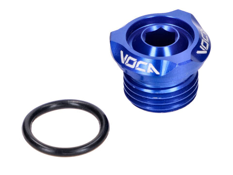 Oil filler plug VOCA V2 CNC blue for Derbi EBE, EBS, D50B VOCA RACING MOTOVEIKALS 21