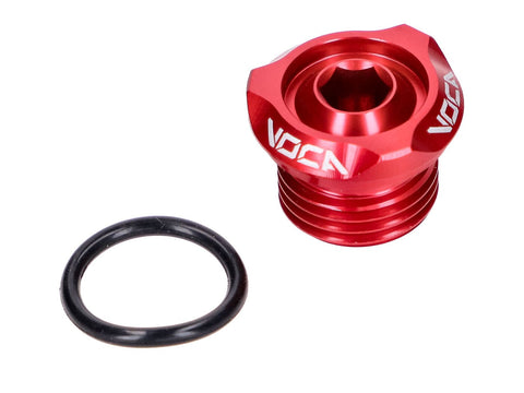 Oil filler plug VOCA V2 CNC red for Derbi EBE, EBS, D50B VOCA RACING MOTOVEIKALS 21