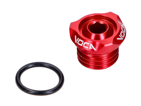 Oil filler plug VOCA V2 CNC red for Minarelli AM, Generic, KSR-Moto, Keeway, Motobi, Ride, 1E40MA, 1E40MB VOCA RACING MOTOVEIKALS 21