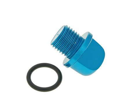 oil filler screw / oil screw plug aluminium blue for Minarelli VPARTS MOTOVEIKALS 21