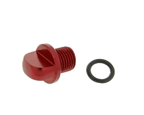 oil filler screw / oil screw plug aluminium red for Minarelli VPARTS MOTOVEIKALS 21