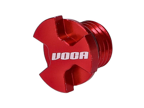 oil screw plug VOCA CNC red for Minarelli AM, Generic, KSR-Moto, Keeway, Motobi, Ride, 1E40MA, 1E40MB VOCA RACING MOTOVEIKALS 21