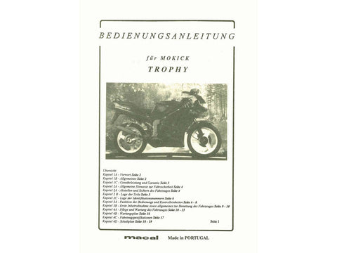 Operating instructions Macal for moped Mokick DIVERSE / IMPORT MOTOVEIKALS 21