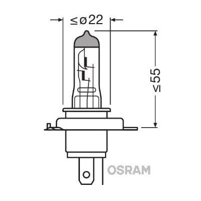 OSRAM H4 12V 60/55W spuldze OSRAM MOTOVEIKALS 21