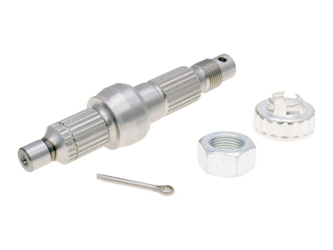 output shaft 126mm incl. wheel nut, crown nut and split pin for Piaggio, Gilera OEM STANDARD MOTOVEIKALS 21