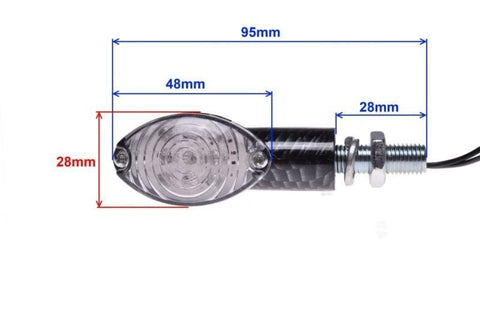 Pagrieziena lukturi CARBON CLEAR LED M10 x 1,25 REPLICA MOTOVEIKALS 21