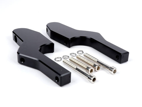 Pair of foot peg adapters for pillion rider -MOTO NOSTRA, CNC, black shiny- Vespa GT, GTL, GTS, GTV 125-300 MOTO NOSTRA MOTOVEIKALS 21