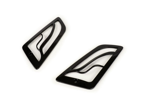 Pair of indicator grills -MOTO NOSTRA- Vespa GT, GTL, GTV, GTS 125-300 - front - shiny black MOTO NOSTRA MOTOVEIKALS 21