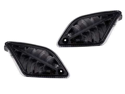 Pair of rear indicators -MOTO NOSTRA 2K22 (2019-) dynamic LED sequential light, with position light (E-mark)- Vespa GTS 125-300 HPE (2019-) - smoked MOTO NOSTRA MOTOVEIKALS 21